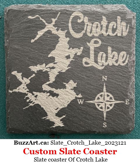 Slate coaster Of Crotch Lake